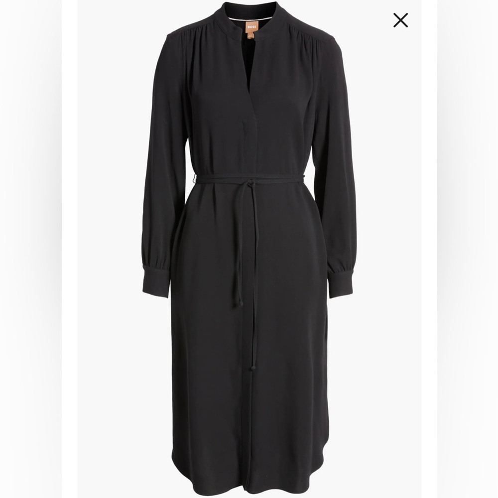 BOSS Dibanorah belted long sleeve shirtdress